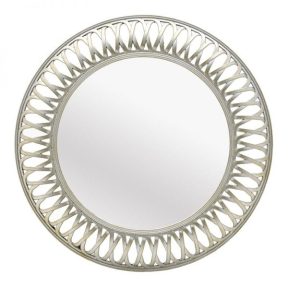 Inart Καθρέπτης Τοίχου Λευκό-Ελεφαντόδοντο Πλαστικό,Γυαλί 3-95-925-0013