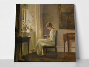 Πίνακας CARL HOLSOE INTERIOR WITH A WOMAN READING