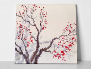 Πίνακας σε καμβά JAPANESE FLOWERS AND BUDS