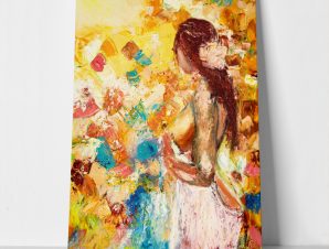 Πίνακας σε καμβά NAKED WOMAN WITH FLOWER