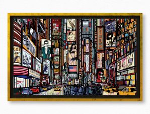 Πίνακας σε καμβά με κορνίζα NEW YORK STREET ILLUSTRATION