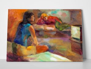 Πίνακας WOMEN WATCHING TV