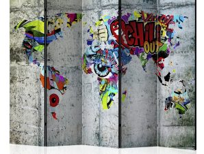 Διαχωριστικό με 5 τμήματα – Graffiti World [Room Dividers] 225×172