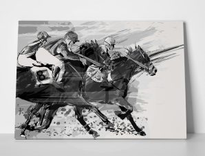 Πίνακας HORSE RACING OVER GRUNGE